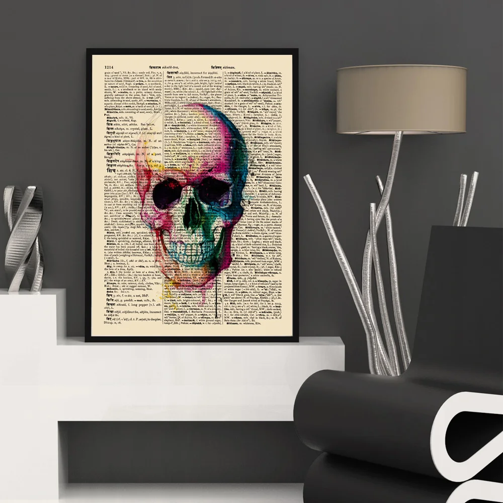 Акварель череп настенный подарок для детей газета настенная художественная