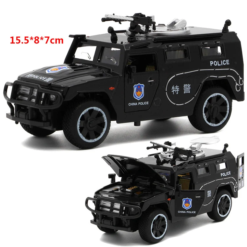 Модель автомобиля 1/32 полиция спецназ игрушечный автомобиль металлические