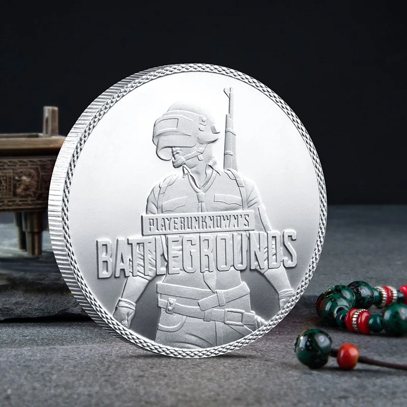 Silver Игра PUBG Coin cosplay Реквизит Золото Серебро памятная монета реквизит аксессуары PLAYERUNKNOWN'S BATTLEGROUNDS - Цвет: Silver