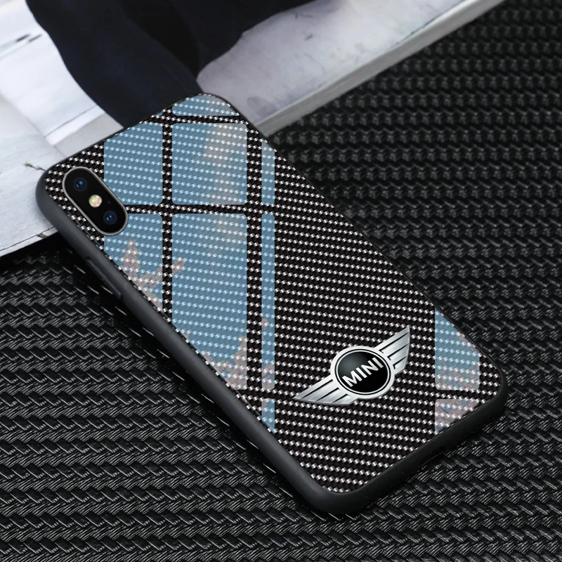 Чехол для телефона из закаленного стекла Mini Cooper iphone 12 11 pro max xs xr x 6 6s 7 8 plus samsung s8 s9 s10