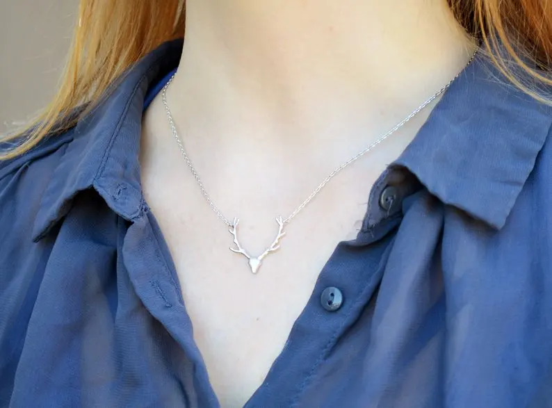 Ожерелье с рогатым оленем простой подарок на день рождения для девочки|Ожерелья