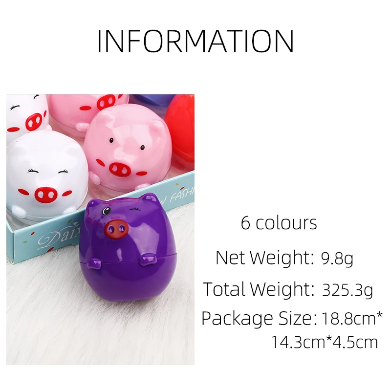Natural Plant Lip Balm Cute Makeup Women Makeup Long Lasting Nutritious Winter Protect Lips Balm Cosmetics Pig Shaped