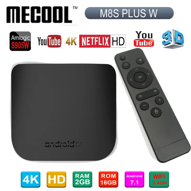 Mecool M8S плюс W Смарт Android 7 1 ТВ контейнер под элемент питания 2 Гб оперативной памяти