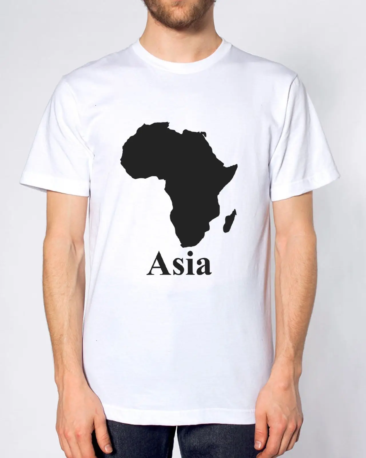 Футболка AFRICA ASIA с забавной картой пародия для мужчин женщин детей крутая