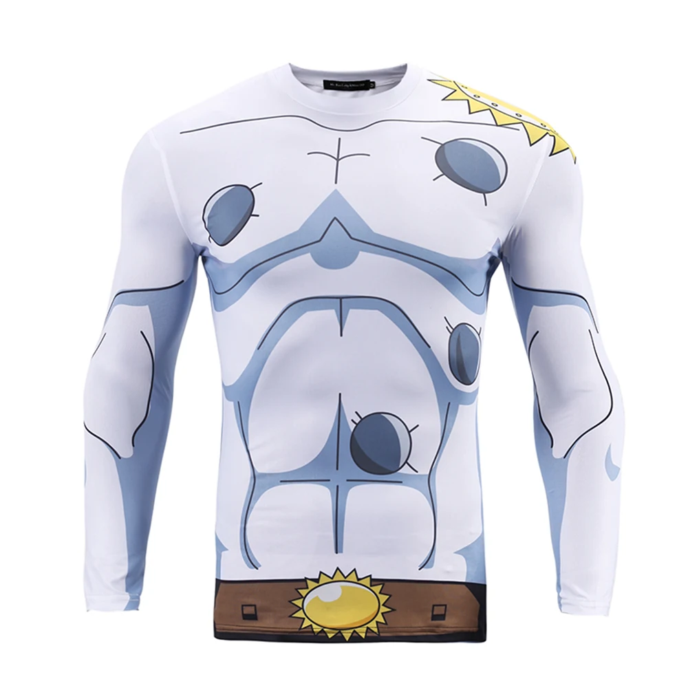 Одежда для фитнеса Весенняя новинка мужская стрейч футболка цифровой монстр Angemon