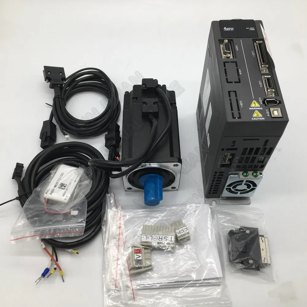 

New Delta A2 Canopen 100W 0.1KW 0.32NM 3000rpm 40MM ASD-A2-0121-M ECMA-C10401GS ECAM AC servo motor drive kits with 3m Cable