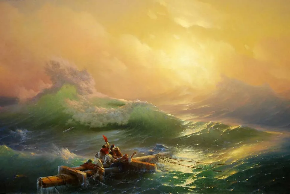Картин# TOP art-Айвазовский, Айвазовский, девятая волна, лодка, океан печать художественная живопись на холсте