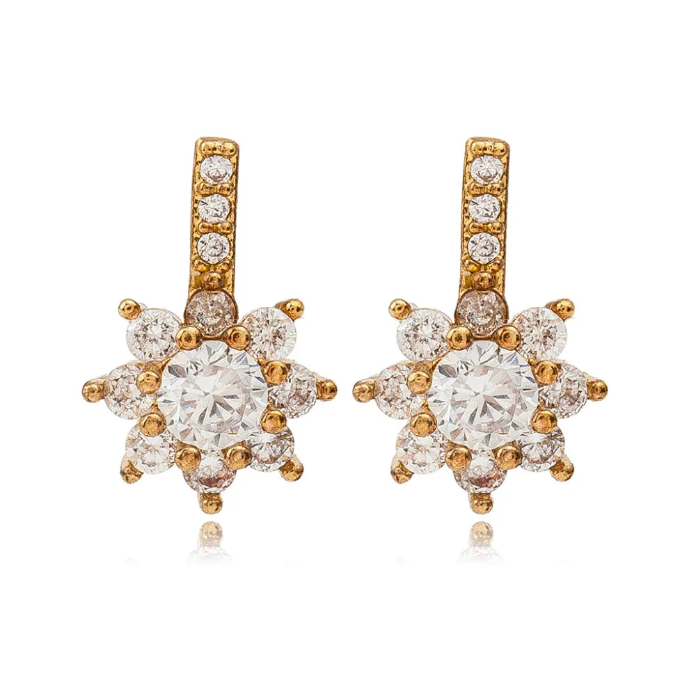 Женские серьги-гвоздики в виде снежинки золотые серебряные серьги снежного