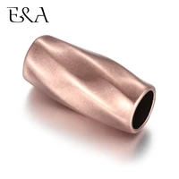 2pcs stainless steel gold tube beads big large hole 8mm slider charms diy men leather cord bracelet making jewelry accessories