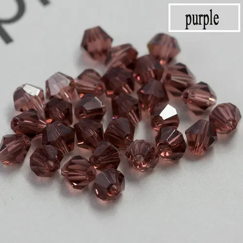 purple Купите 1 и получите 1 бесплатно! Хрустальные биконусные бусины высшего качества стеклянные бусины для одежды, браслеты ожерелья Аксессуары - Цвет: purple
