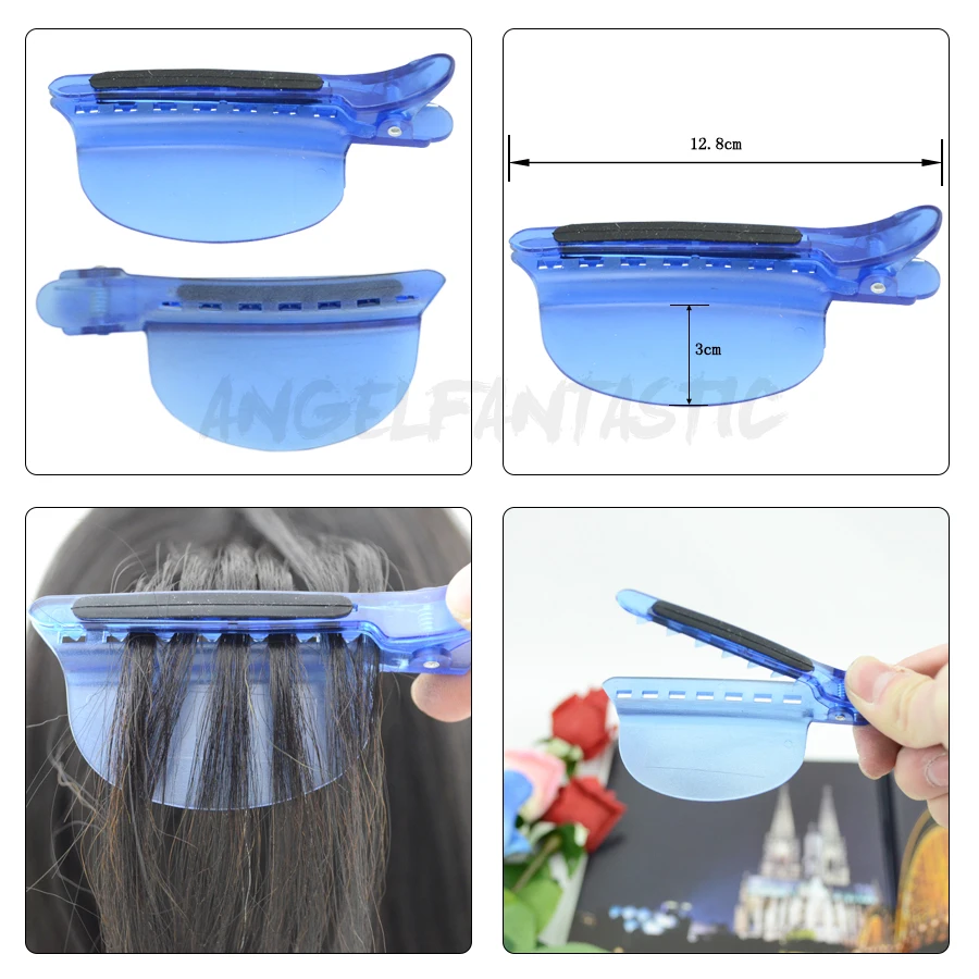 

Wholesale 2pcs 2 IN 1 Heat Insulation Protector Shield+Sectioning Hair Clips for Hairdressers Pro Salon Tools for Hair Extension