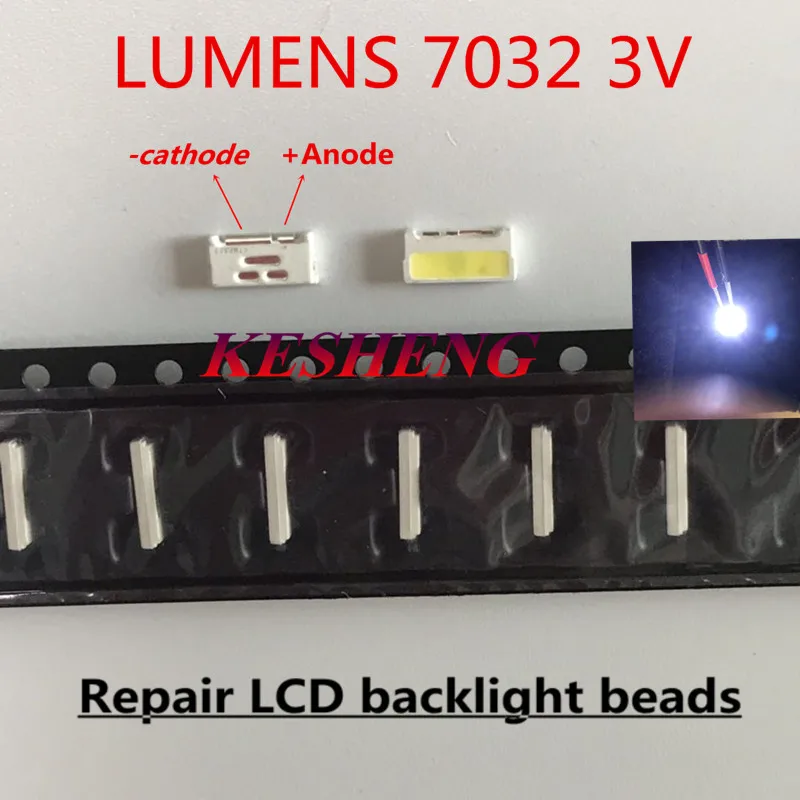 100 PCS/Люмен LED подвестка кромкой светодиодный серии 0 7 Вт 3В 7032 холодный белый для