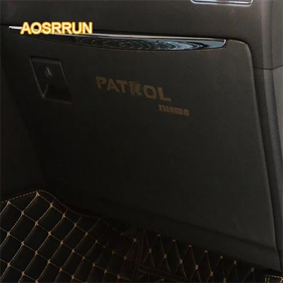 AOSRRUN шкафчики co-pilot покрывают кожаный бардачок для защиты кожного покрытия автомобильные аксессуары для Nissan Patril y62 - Название цвета: Черный