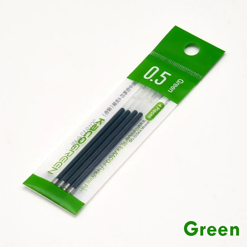 Green refill Xiaomi KACO EASY 4 функции ручки многофункциональные ручки 0,5 мм Заправка черный синий красный зеленый стержень сменный гелевый ручка для офиса и школы - Цвет: Green refill
