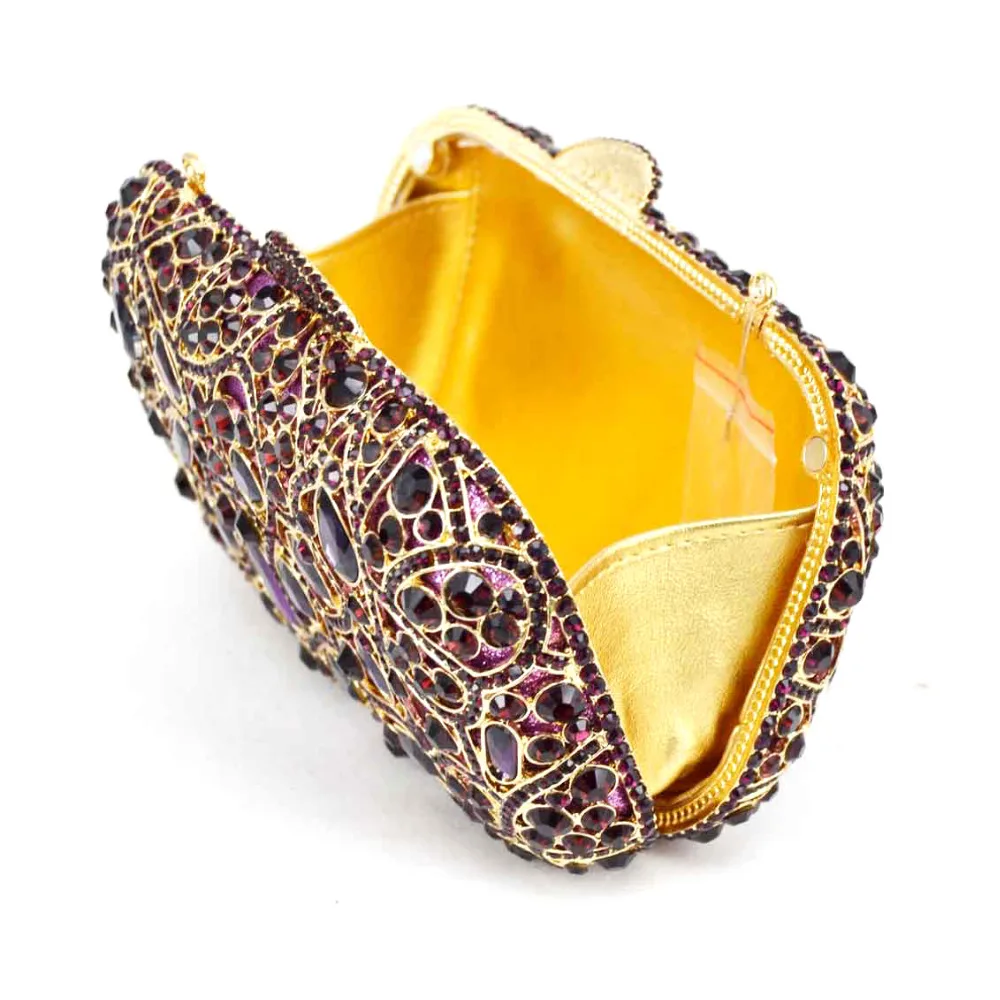 Модная Роскошная вечерняя сумочка с блестящими бриллиантами Фиолетовый клатч