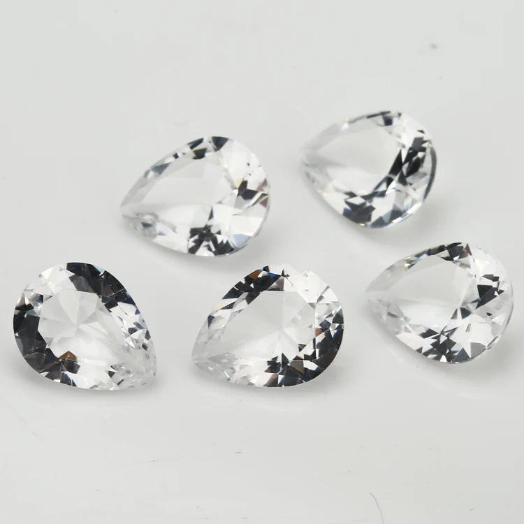 50 шт. 2x3 13x18mm Груша Форма Свободно сидящий стеклянный камень розовый красный цвет