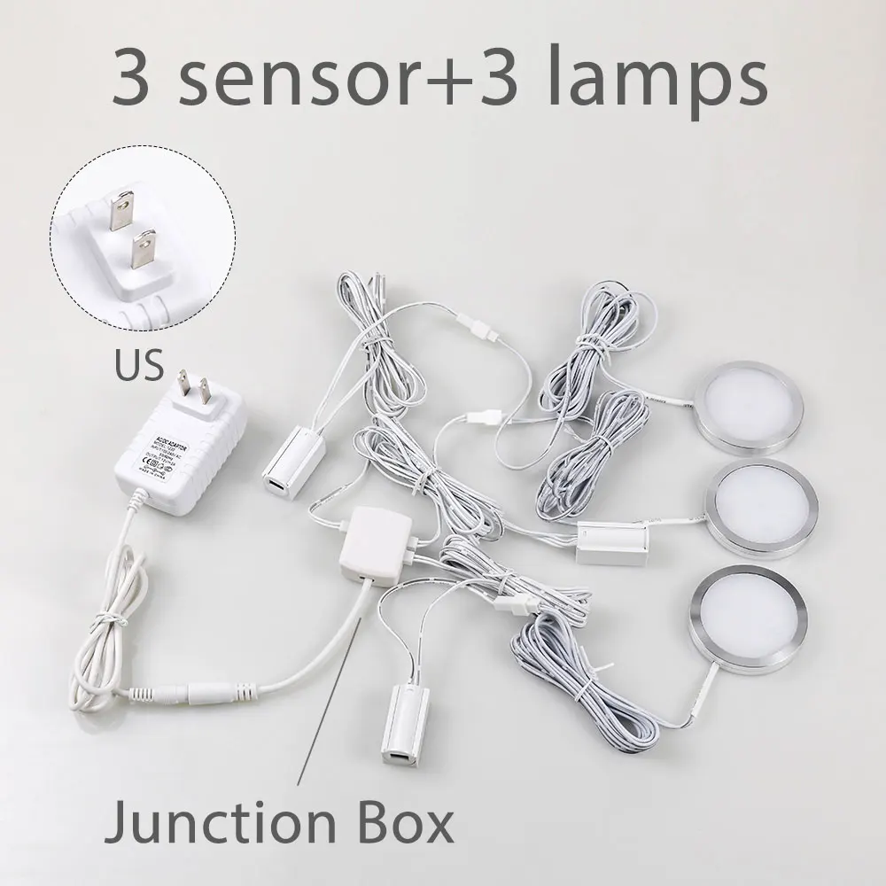3sensor and 3lamp-US 2,5 Вт 12 В DC ПВХ умный датчик светодиодный датчик движения автоматическое ВКЛ/ВЫКЛ освещение двери под шкаф освещение шкаф гардероб лампа - Цвет: 3sensor and 3lamp-US