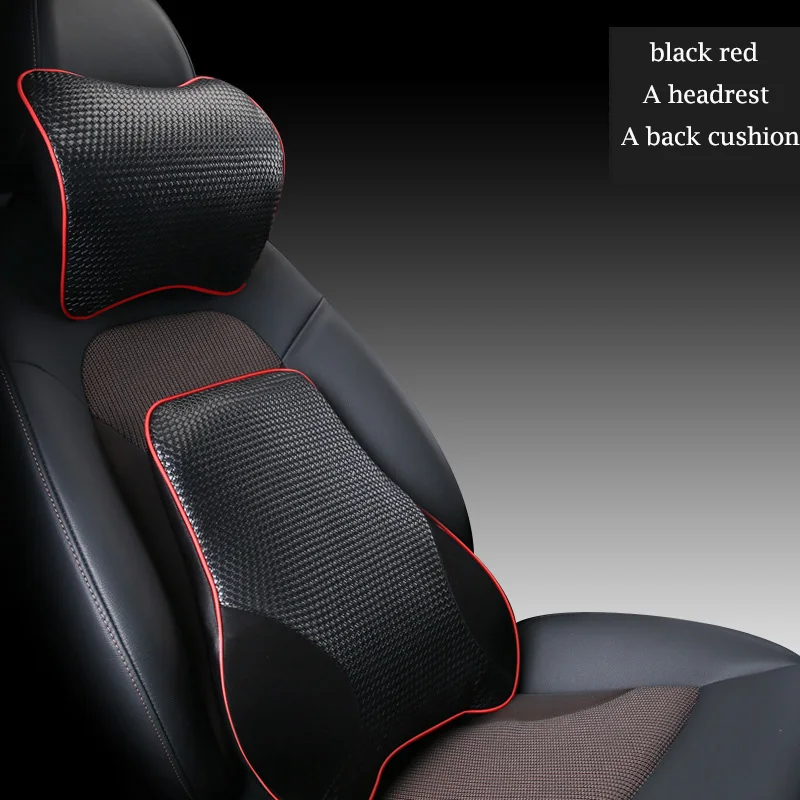 black A set Новейший тренд, подголовник автомобиля, подушка для шеи, подголовник, подушка для водителя с эффектом памяти, полиэфирное синтетическое волокно, мягкие автомобильные подушки - Цвет: black A set