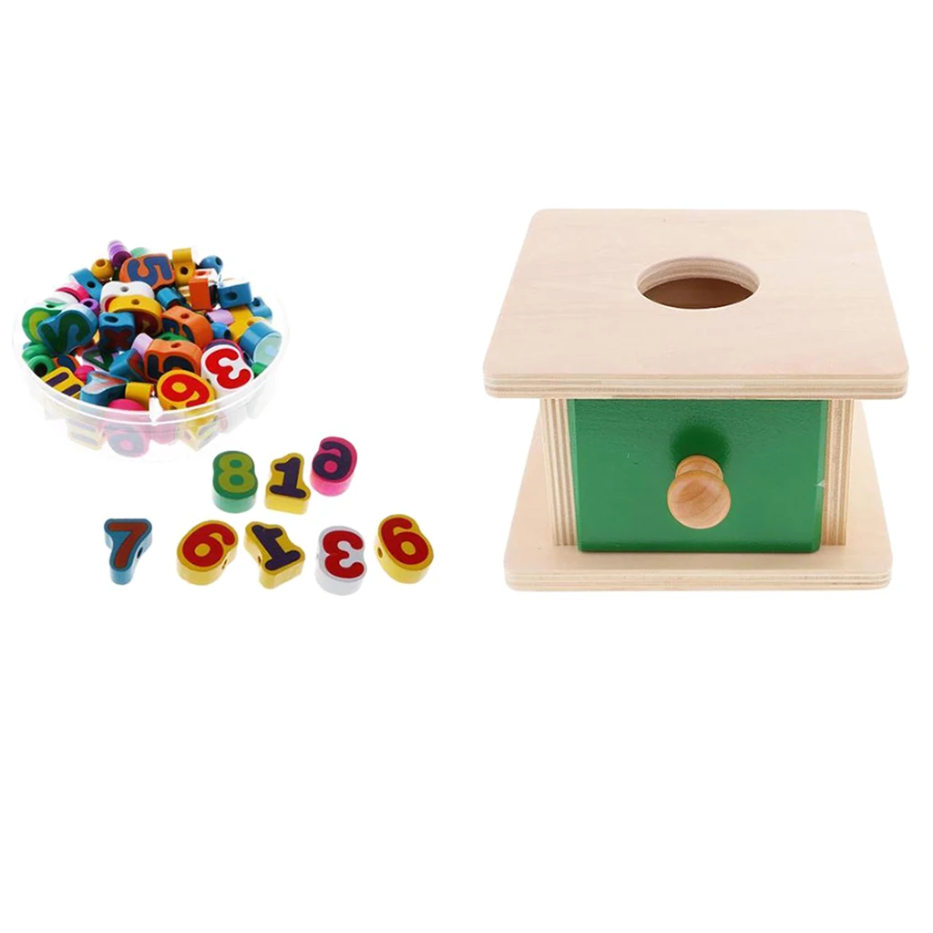 

Развивающая игрушка Монтессори для обучения детей, деревянная коробка с подставкой, сферические бусины, игрушка, обучающая завязывать шнур...