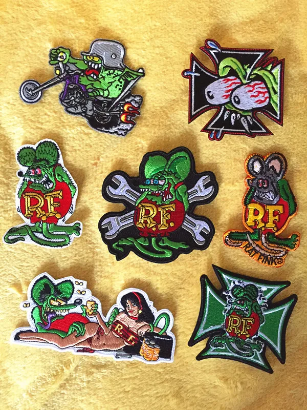 

one piece RF rat fink ratfink mouse jacket patches for clothing rock patch husky set