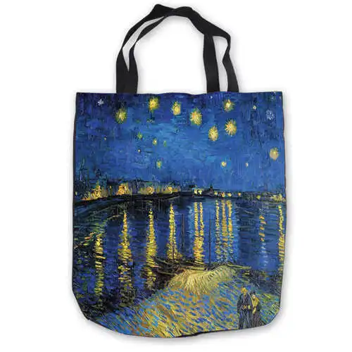 Пользовательские холст Vincent_van_Gogh Tote Ручные Сумки хозяйственная сумка