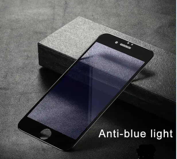 Пленка из закаленного стекла Baseus 0,2 мм для iphone 8, 7, 8 plus, 7 plus, супертонкая 3D защитная пленка на весь экран, защита от синего света, светильник - Цвет: Black Anti blue
