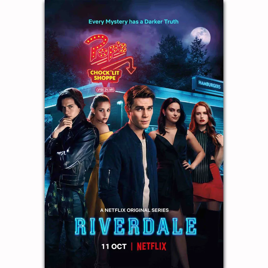 FX1866 ривердейл ТВ сериал шоу 2018 Сезон 3 K.J. Apa Lili Reinhart плакат Искусство Шелковый