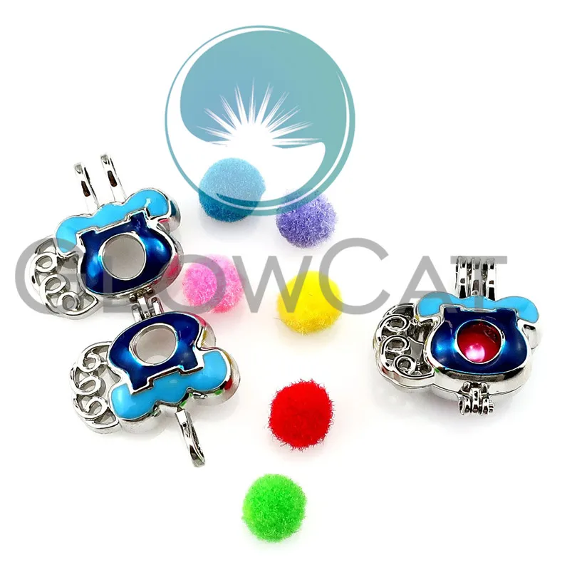 Синяя эмаль телефонные бусины клетка духи эфирное масло диффузор жемчужная