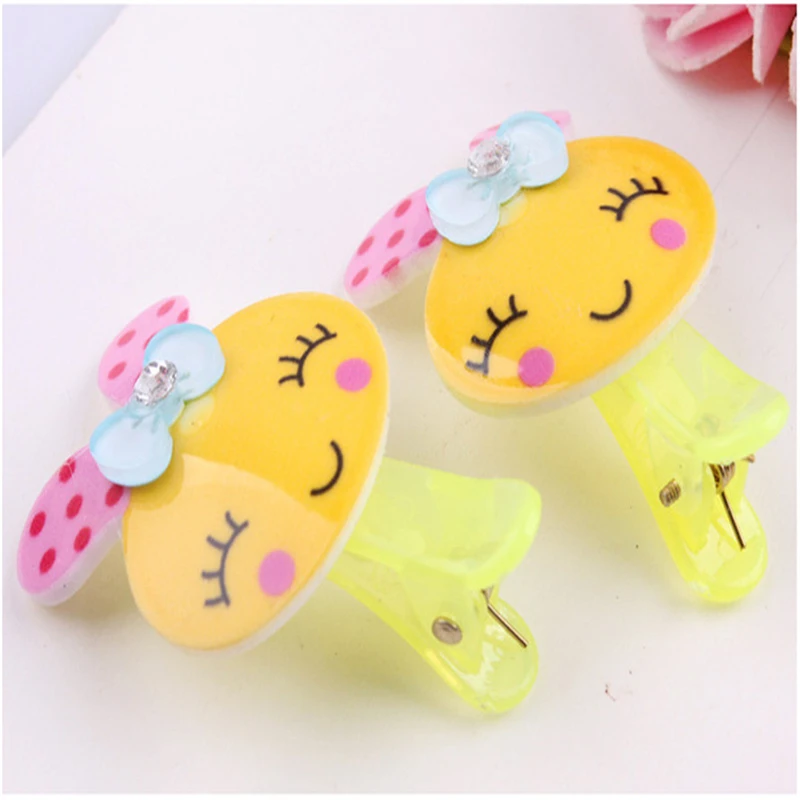 Fashion Kawaii Children Bow Rabbit Hairpin Candy Color Hairgrip Girl Hair Clips Headband Barrette Resin Hairpins 6Pcs Gift|girls hair clips|fashion