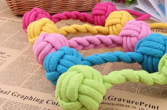 1 шт. разноцветная жевательная игрушка для собак веревки домашних животных