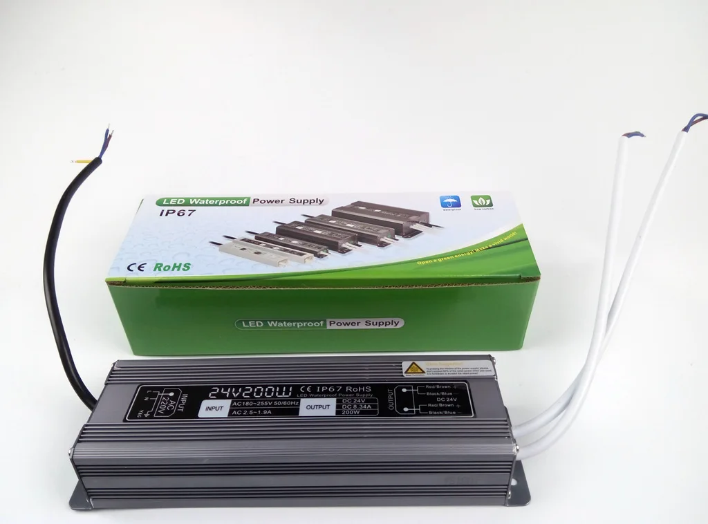 200W Waterproof LED Switching Power Supply AC 220V to DC 12V Led Transformer IP67 Outdoor Driver for Strip Flash Light | Лампы и