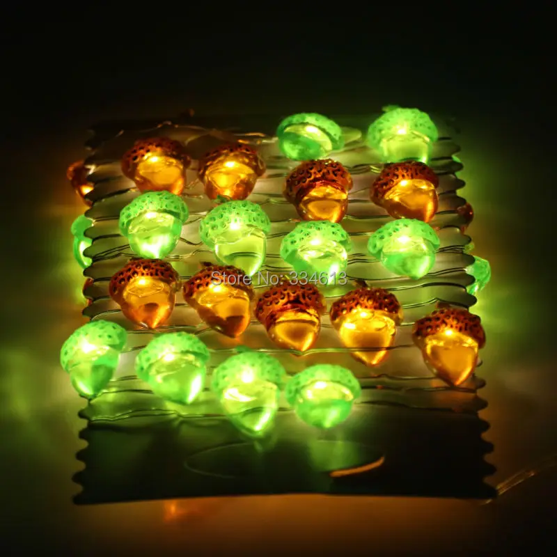 3 м 40LED Батарея работает Рождество желудь гайка в форме гирлянды светодиодные