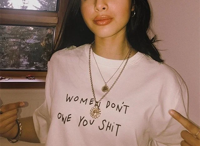 Sunfiz HJN женская футболка с надписью Don't osud You Shit Feminism Летняя Tumblr Модная белая