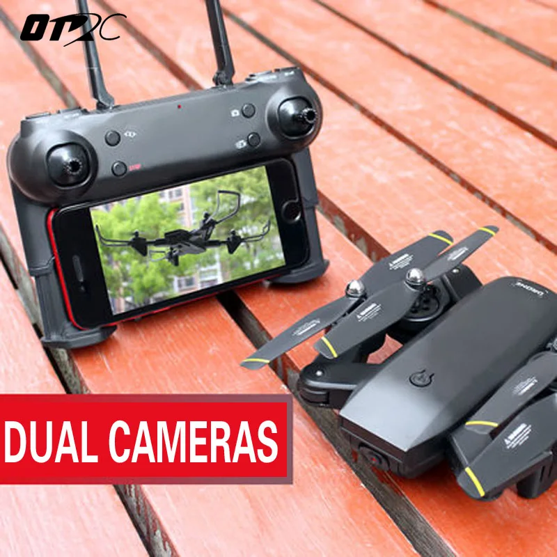 Автомобильный Дрон с камерой Дрон двойная камера Wifi Fpv Квадрокоптер селфи Rc игрушки DM107 Helikopter OTRC RC дроны 2.0MP HD