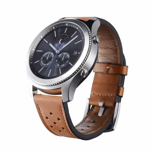 Высокое качество 22mm группы кожаный ремешок для samsung Шестерни S3 Frontier классический