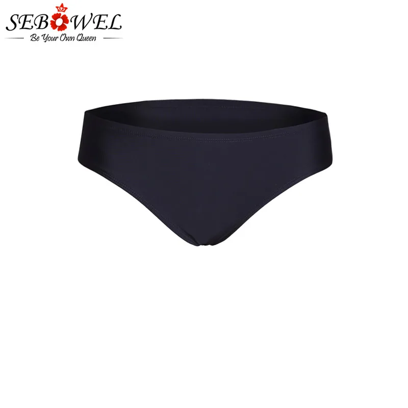 black 2 SEBOWEL женский черный полный охват спины Бикини Низ черные купальные трусики купальники для купания пляжные шорты купальник плюс размер - Цвет: black 2