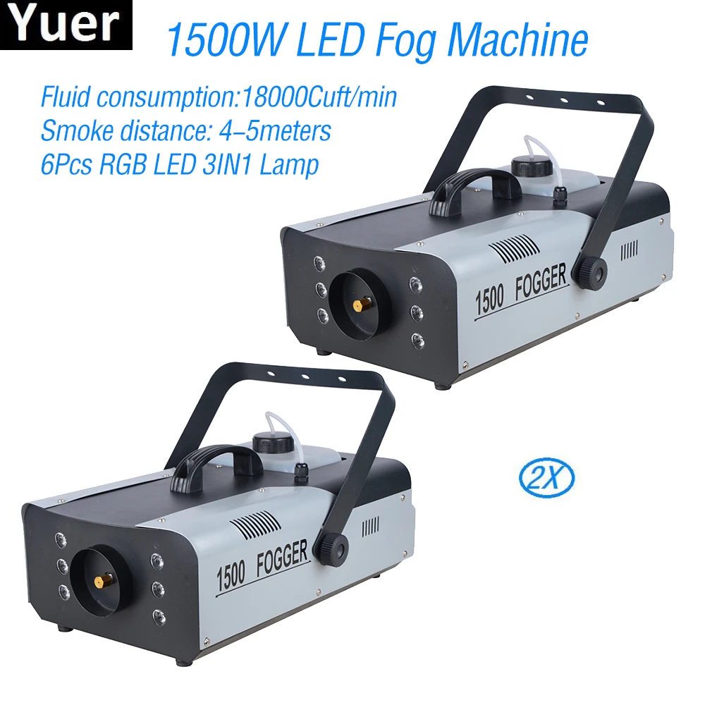 

1500W Fog Machine 6Pcs RGB 3IN1 LED Lamp DMX512 DJ Disco Equipment Wedding Party Stage Effect Lighting Smoke Machine Fog Machine