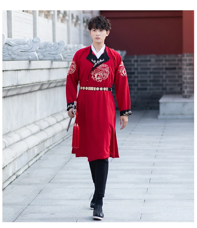 Для мужчин wo мужчин hanfu костюм одежда косплей мужской Китайский древний воин халат династии Мин платье ТВ фильм сценический наряд