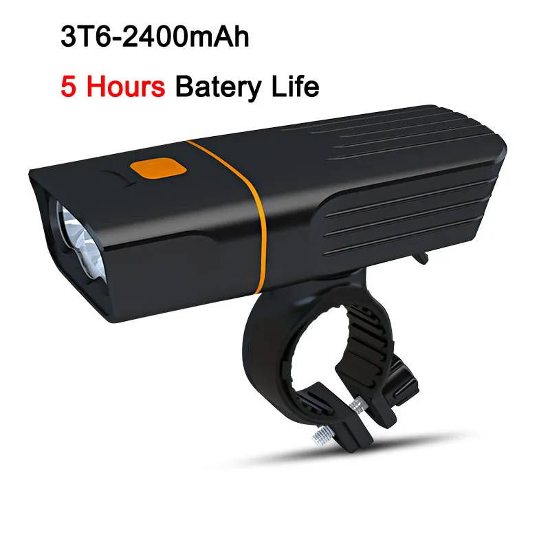 3T6-2400mAh Многофункциональный 3* T6/L2 яркий светодиодный светильник 3 режима водонепроницаемый перезаряжаемый внешний аккумулятор вспышка светильник велосипедный светильник с креплением - Цвет: 3T6-2400mAh