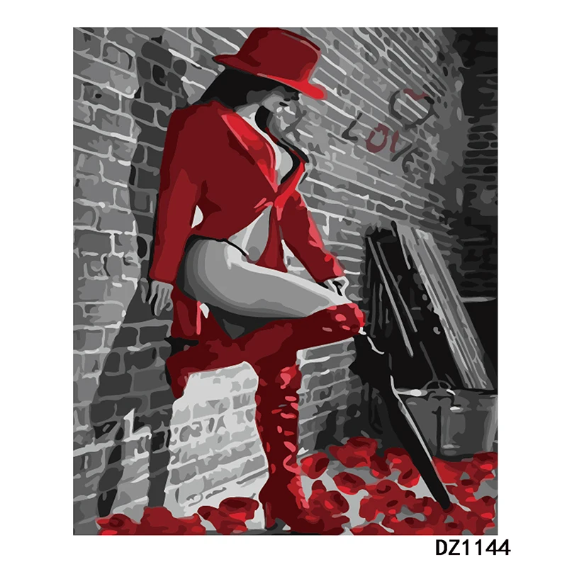 Сексуальная Красная красящая краска BeautyDIY по номерам инструменты для рисования