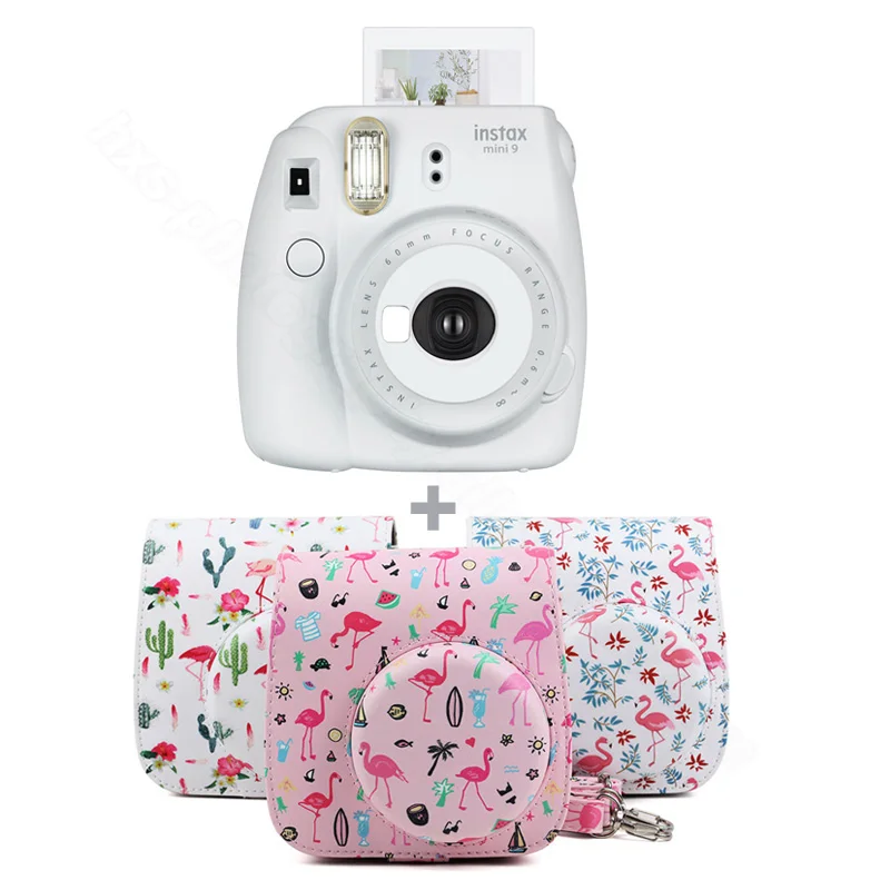 Smoky White 5 цветов Fujifilm Instax Mini 9 мгновенный фото фильм камеры комплект с ПУ Чехол для переноски плечевой ремень, использовать Instax Mini Фильм - Цвет: Smoky White