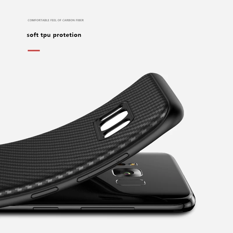 Toraise For Samsung galaxy S8 Case Carbon Fiber Ultra Thin Silicone Soft TPU for Plus Phone Cover Galaxy |