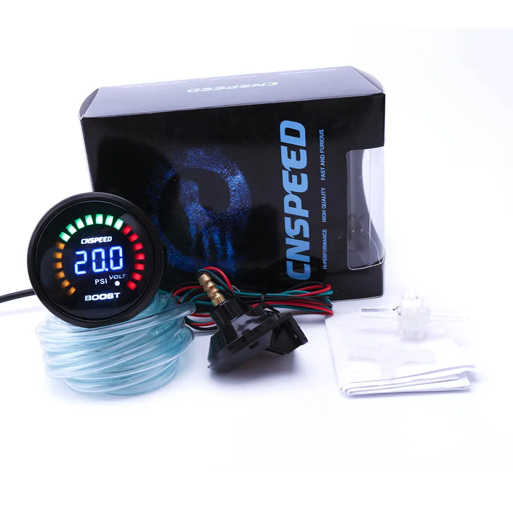Датчик турбонаддува CNSPEED 2 дюйма 52 мм 12 В со светодиодной подсветкой 15 45PSI с