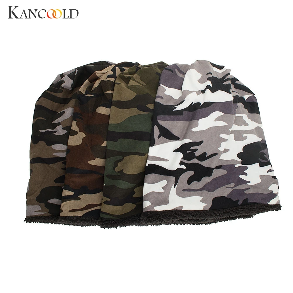 Женская и мужская шапка KANCOOLD теплые свободные камуфляжные вязаные шапочки