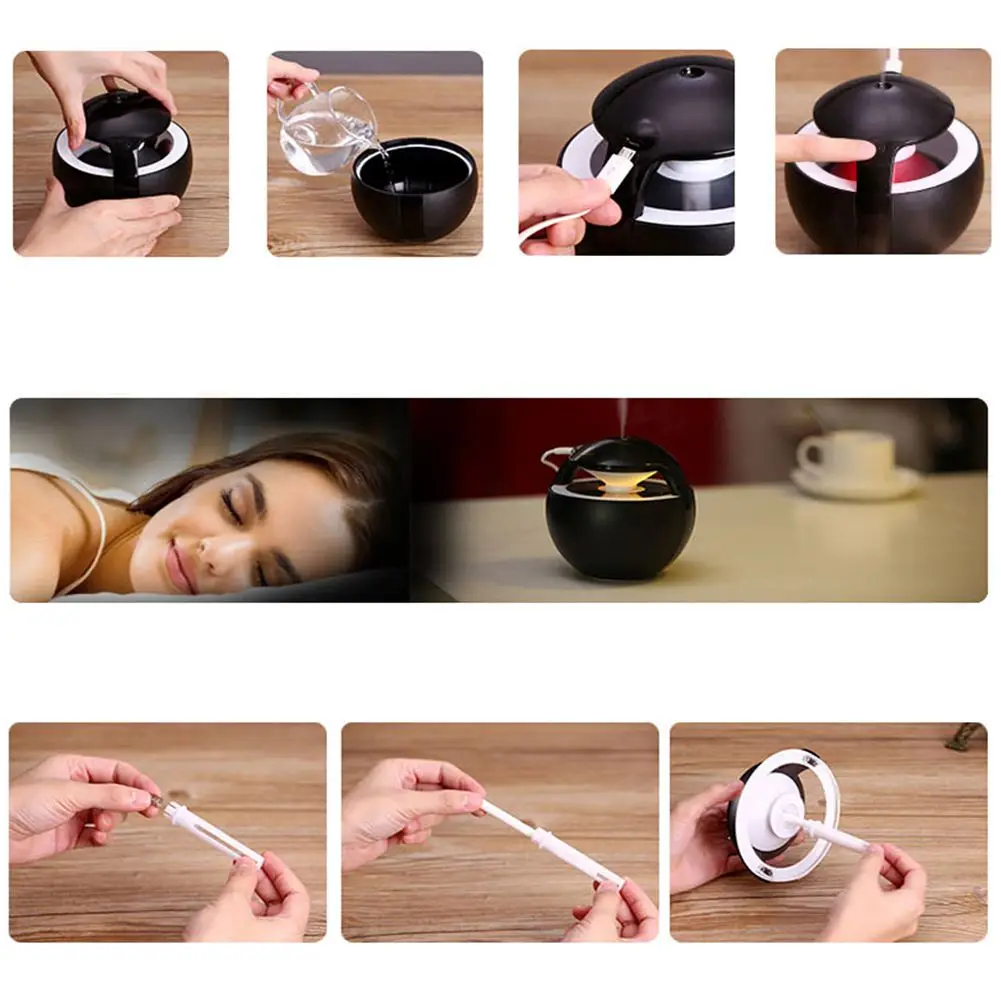 450ML Ball Humidifier with Aroma Lamp Essential Oil Ultrasonic Electric Diffuser Mini USB Air Fogger | Бытовая техника