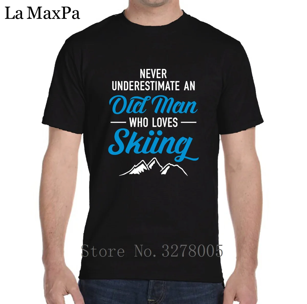Футболка La Maxza мужская с надписью Never Underestimate An Old Man Who Loves Skiings уличная одежда