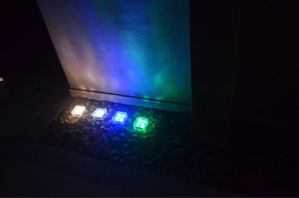 10 * 10led outdoor solar underground light waterproof garden lawn lamp glass ice brick tile floor | Освещение