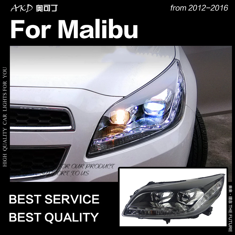 АКД Автомобиль Стайлинг фара для Chevrolet Malibu светодиодный фары 2012- Audi-дизайн светодиодный DRL Hid биксенон авто аксессуары