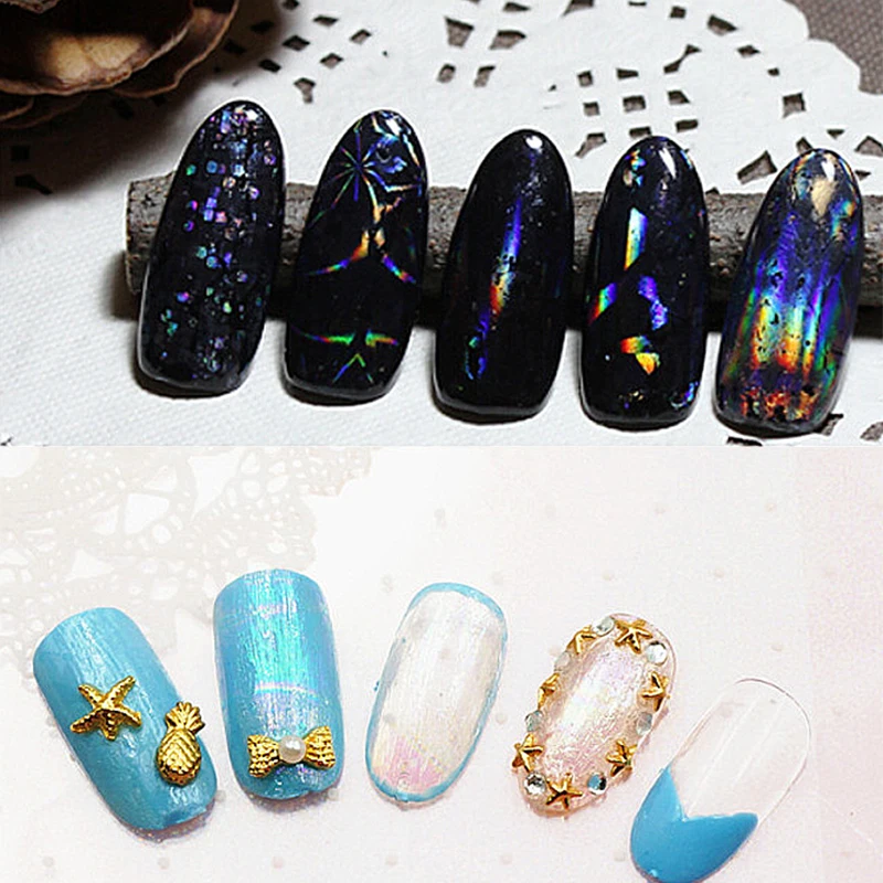 8 видов конструкций 1 шт. красочная Лазерная Голографическая фольга наклейка