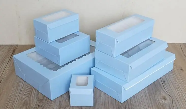 10 шт крафт коробка бумажный торт ПВХ поделки для окна ювелирных изделий упаковка